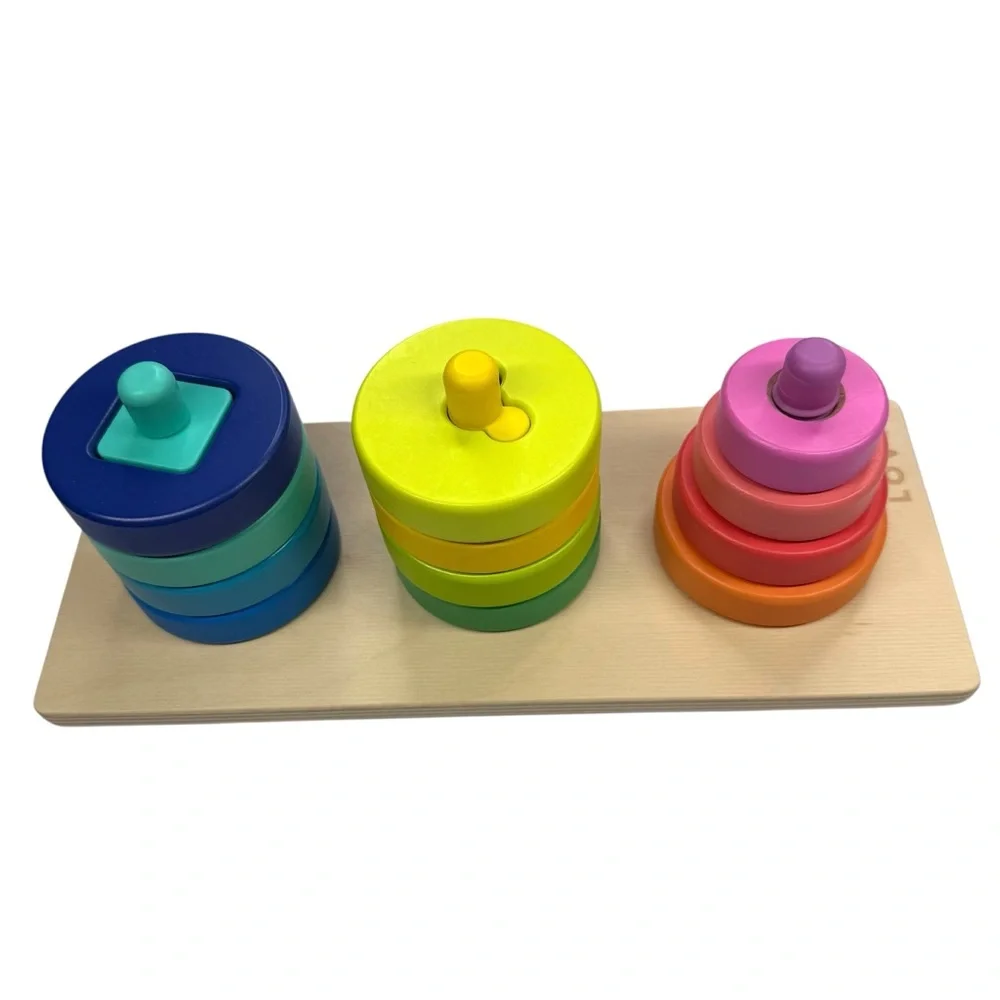 LOVEVERY Twist & Pivot Pattern Puzzle Stack toy.